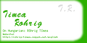 timea rohrig business card