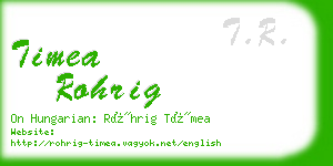 timea rohrig business card